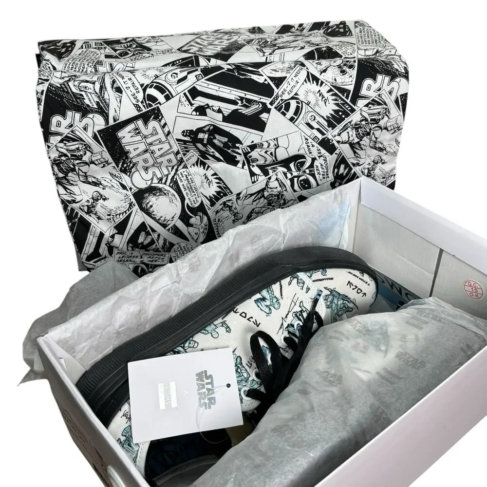 NWB Star Wars x TOMS Trvl Lite Low Men's Shoes Characters Sketch Print Size 7.5
